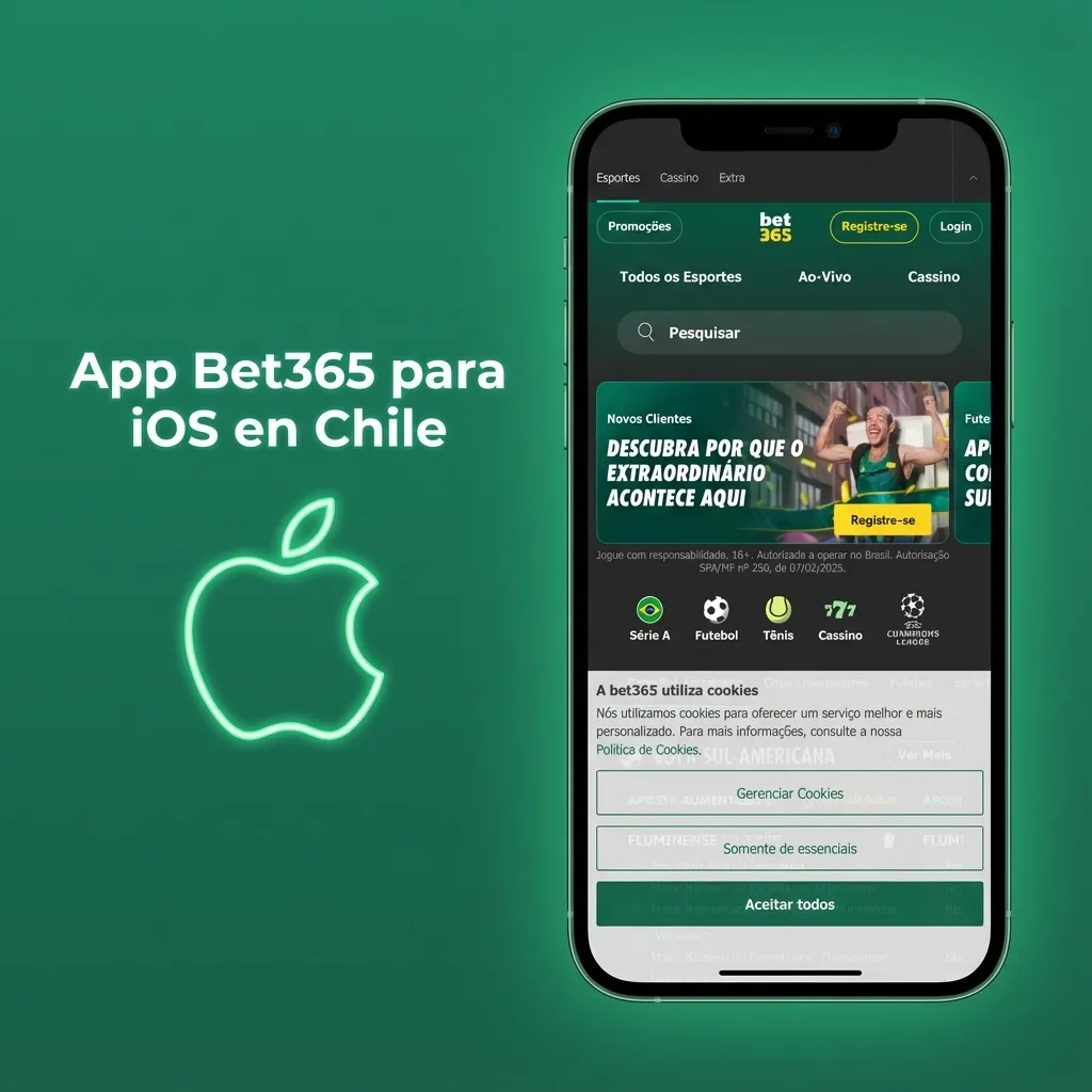 Captura de iPhone en Chile mostrando la descarga y uso de la app Bet365 para iOS desde la App Store