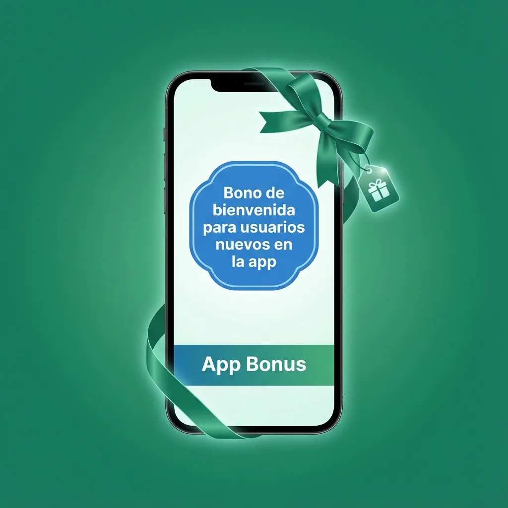 Pantalla de app mostrando bono de bienvenida: 100% hasta $30 en Deportes o Casino y tiradas gratis en tragamonedas.