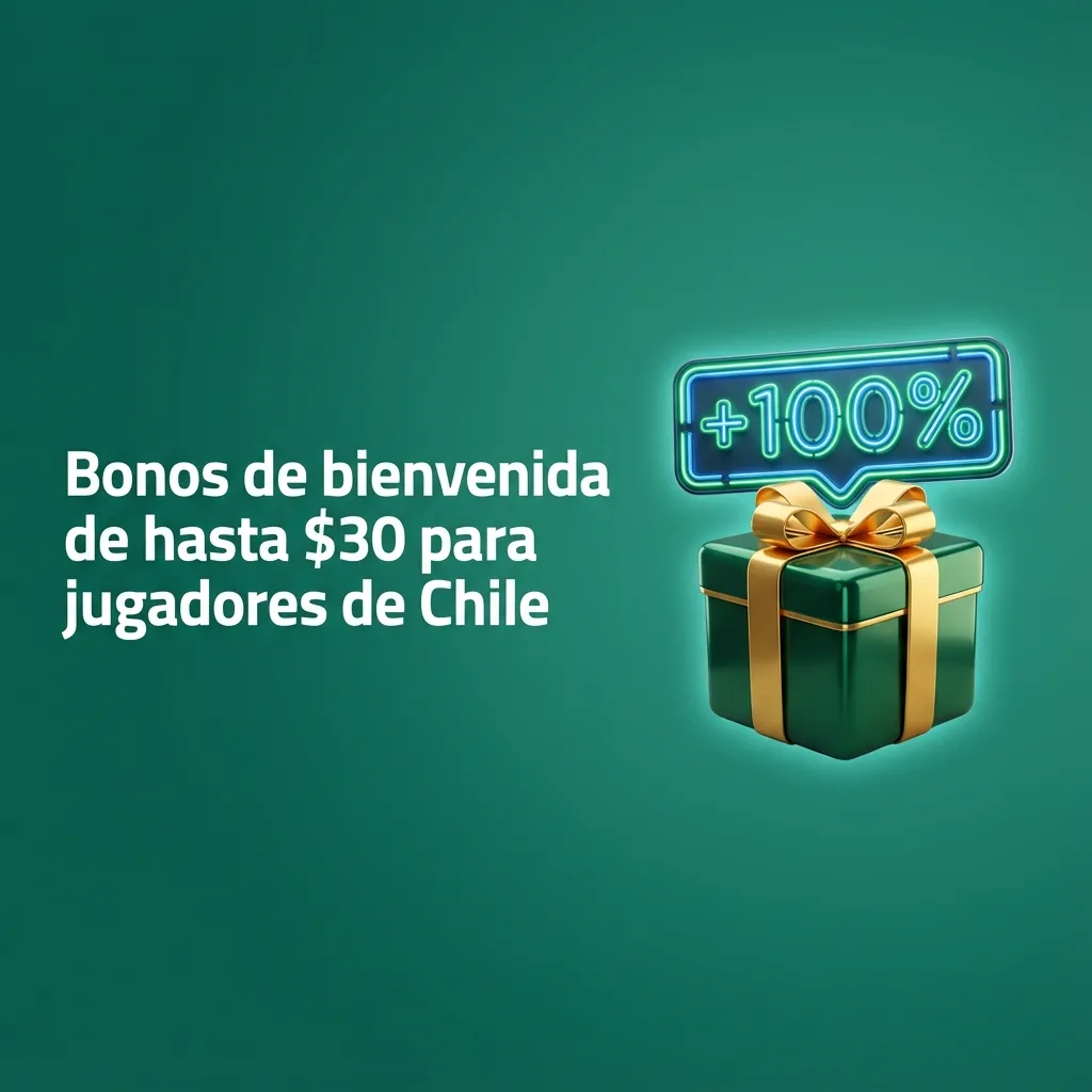 Banner en español que promociona bono de bienvenida deportivo de hasta $30 en créditos de apuesta para jugadores de Chile