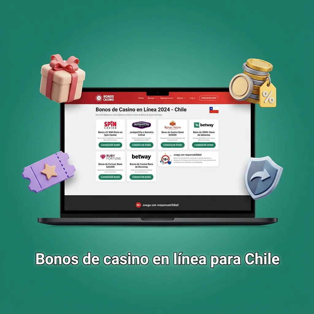 Banner de casino online en Chile con bonos de bienvenida, recargas, giros gratis y ofertas para juegos en vivo