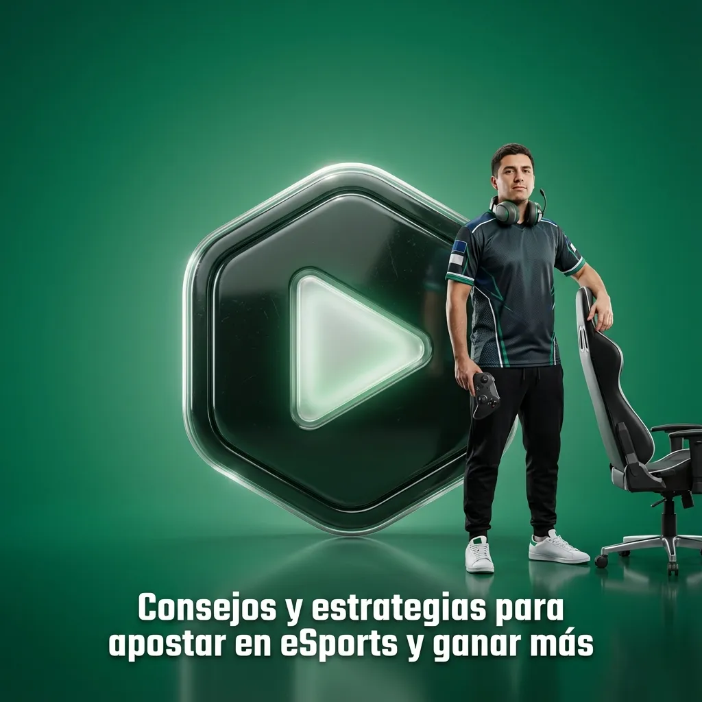 Ilustración de apuestas en eSports con gamer, gráficos de estadísticas y billetes, representando estrategias y gestión de banca