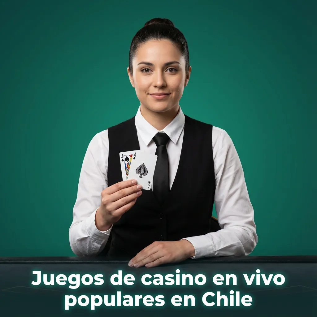 Mesa de casino en vivo online con crupier chileno y fichas, mostrando juegos de ruleta, blackjack, bacará y póker