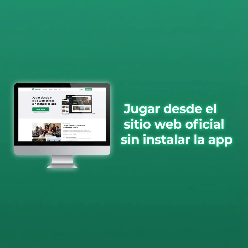 Persona usando el sitio web oficial de apuestas y casino en una computadora, sin instalar la app