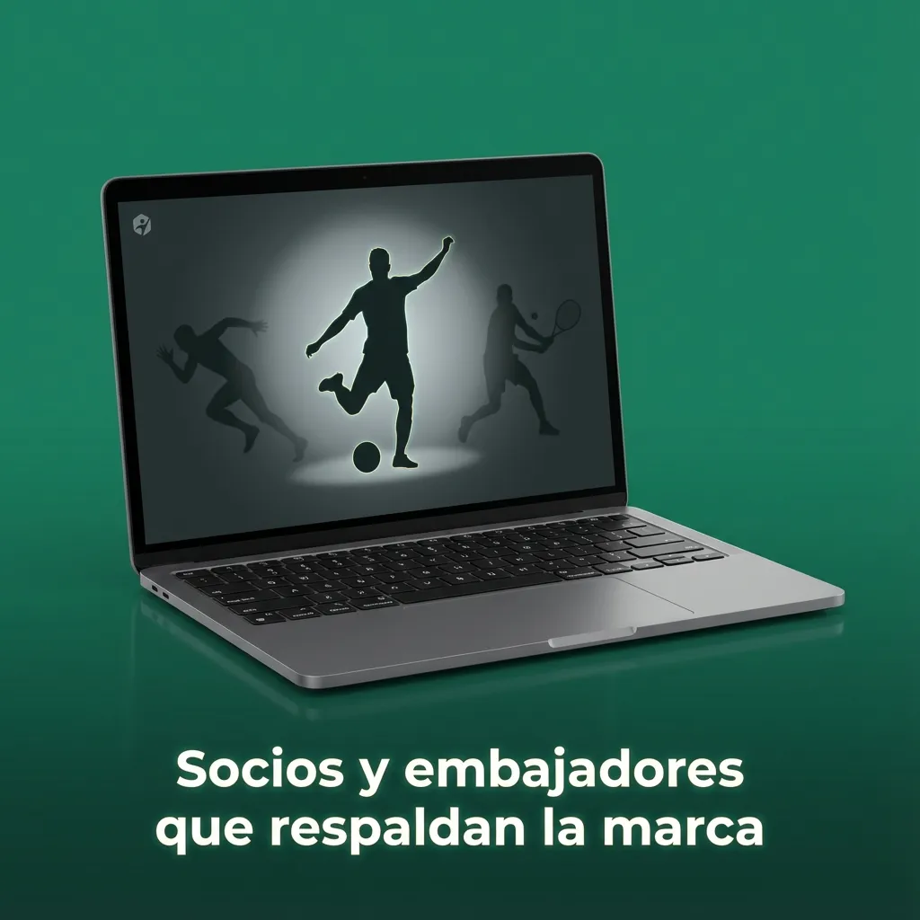 Ilustración de socios deportivos, clubes europeos y embajadores respaldando la marca de apuestas en Chile