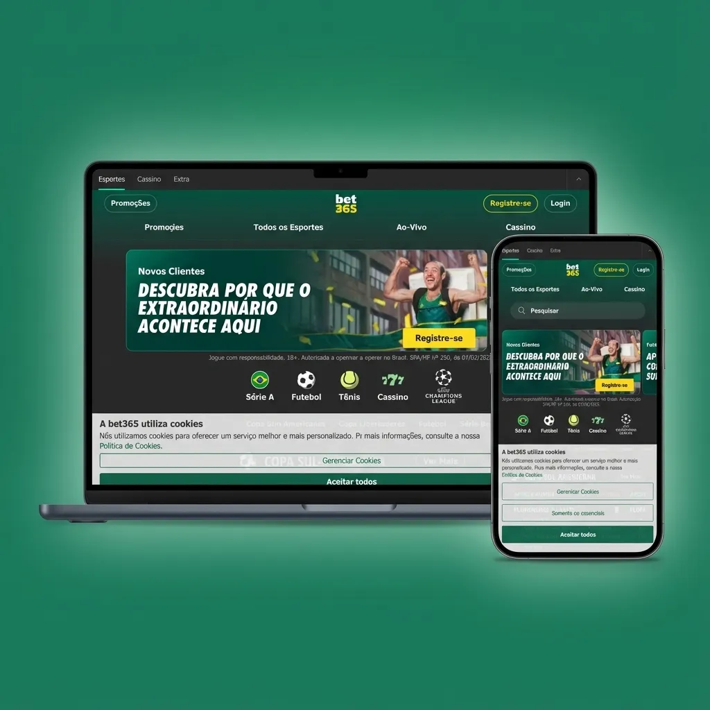 Interfaz de Bet365 Chile en español con menú superior de secciones y panel central de cuotas y mercados deportivos