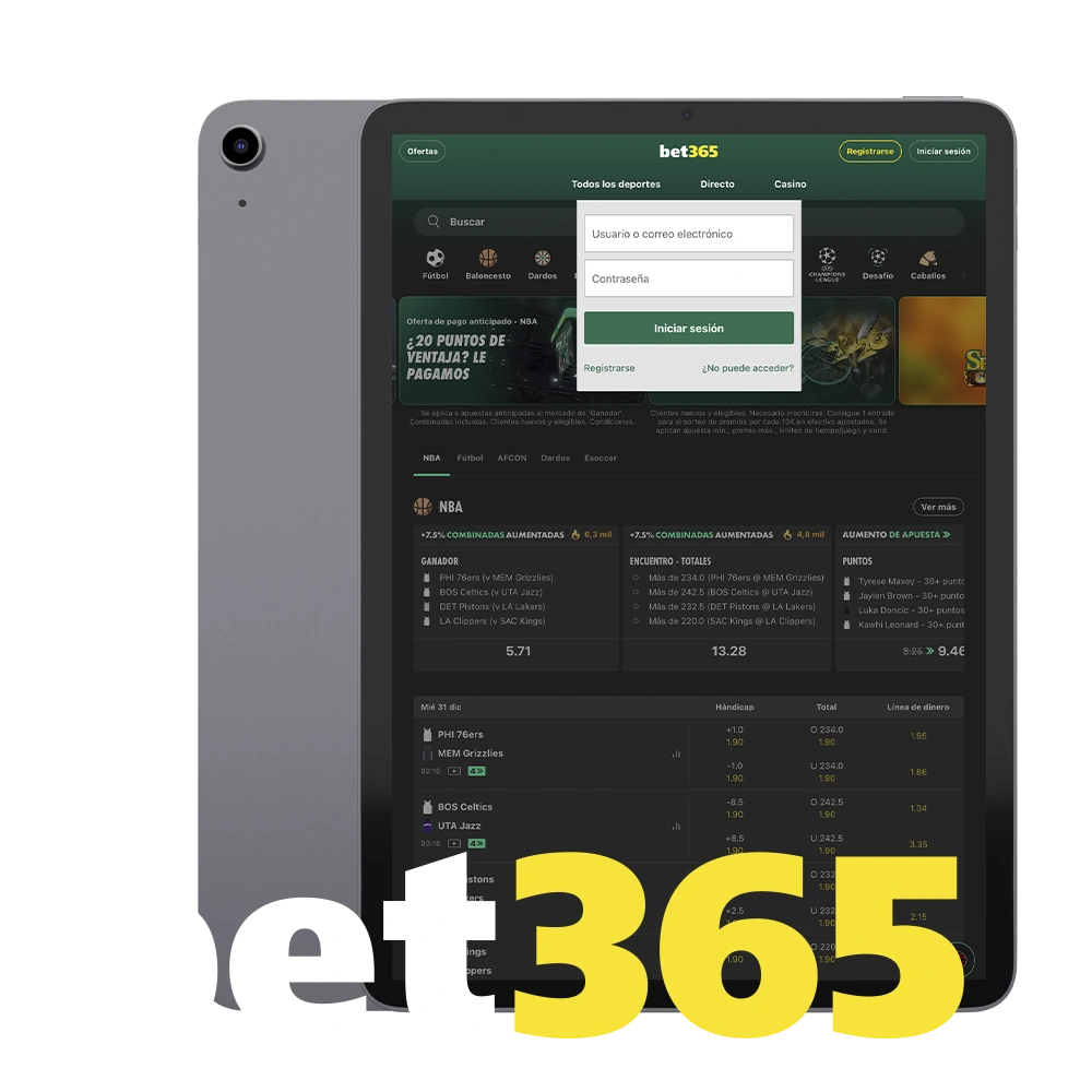 Haz clic para Iniciar sesión en tu cuenta de Bet365 y accede a tus juegos favoritos.