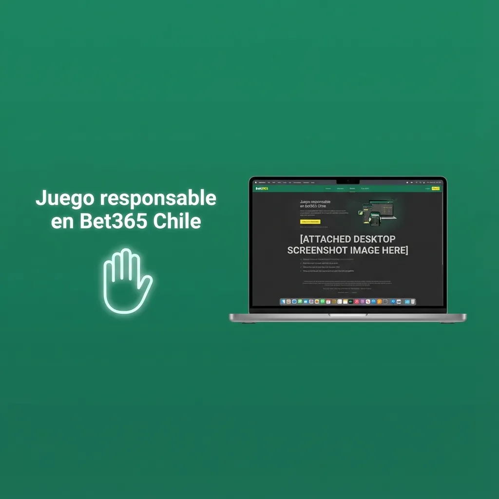 Ilustración de juego responsable en Bet365 Chile con consejos de límites, pausas, autoexclusión y búsqueda de ayuda.