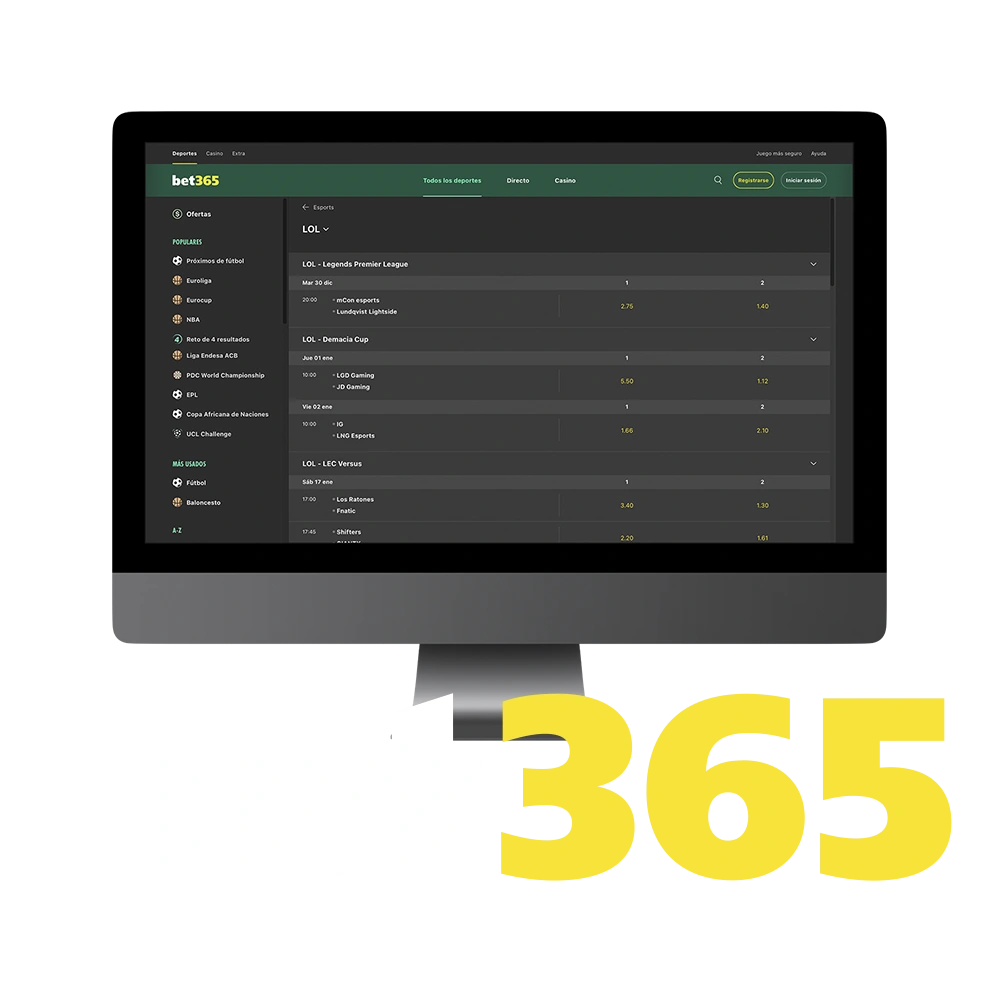 Apuesta en League of Legends con Bet365 y disfruta de los torneos más competitivos del mundo.