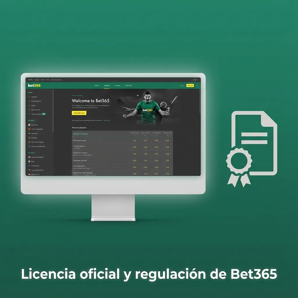 Infografía sobre licencias oficiales de Bet365 y regulación europea de juego responsable y protección de datos para usuarios de Chile