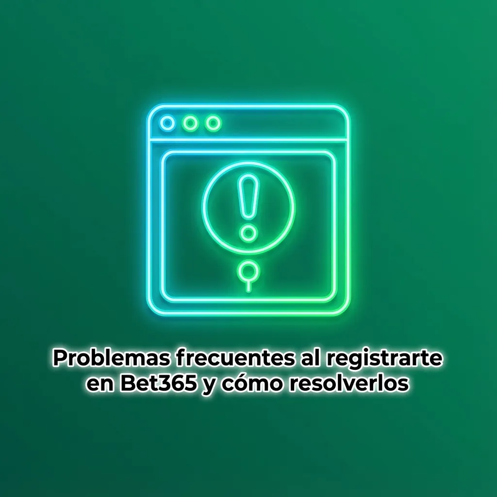 Ilustración de registro en Bet365 con lista de problemas frecuentes y soluciones técnicas en una tabla
