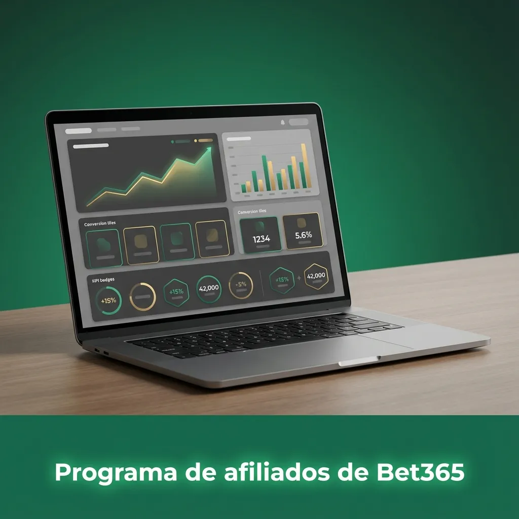 Ilustración del programa de afiliados de Bet365 con creadores promocionando la casa de apuestas y ganando comisiones