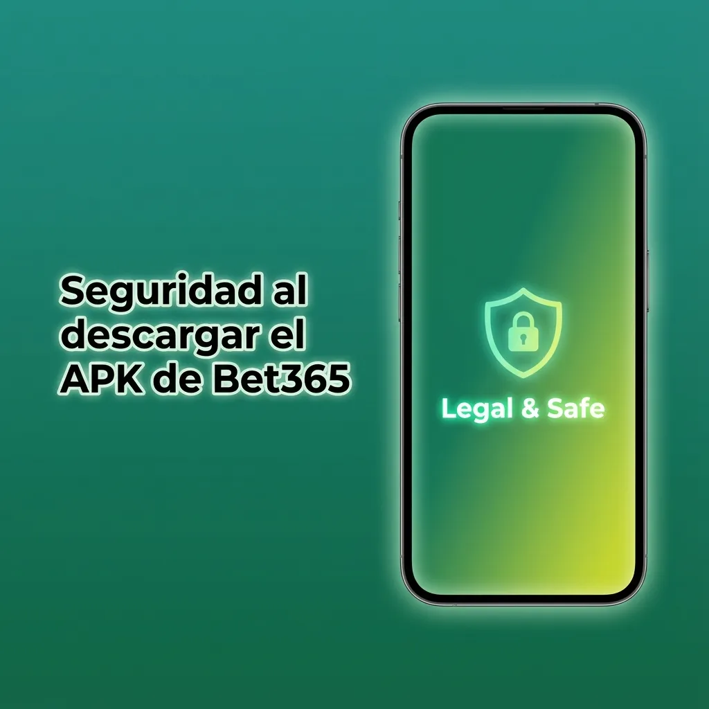 Usuario descargando el APK de Bet365 desde el sitio oficial con icono de candado y conexión cifrada SSL segura