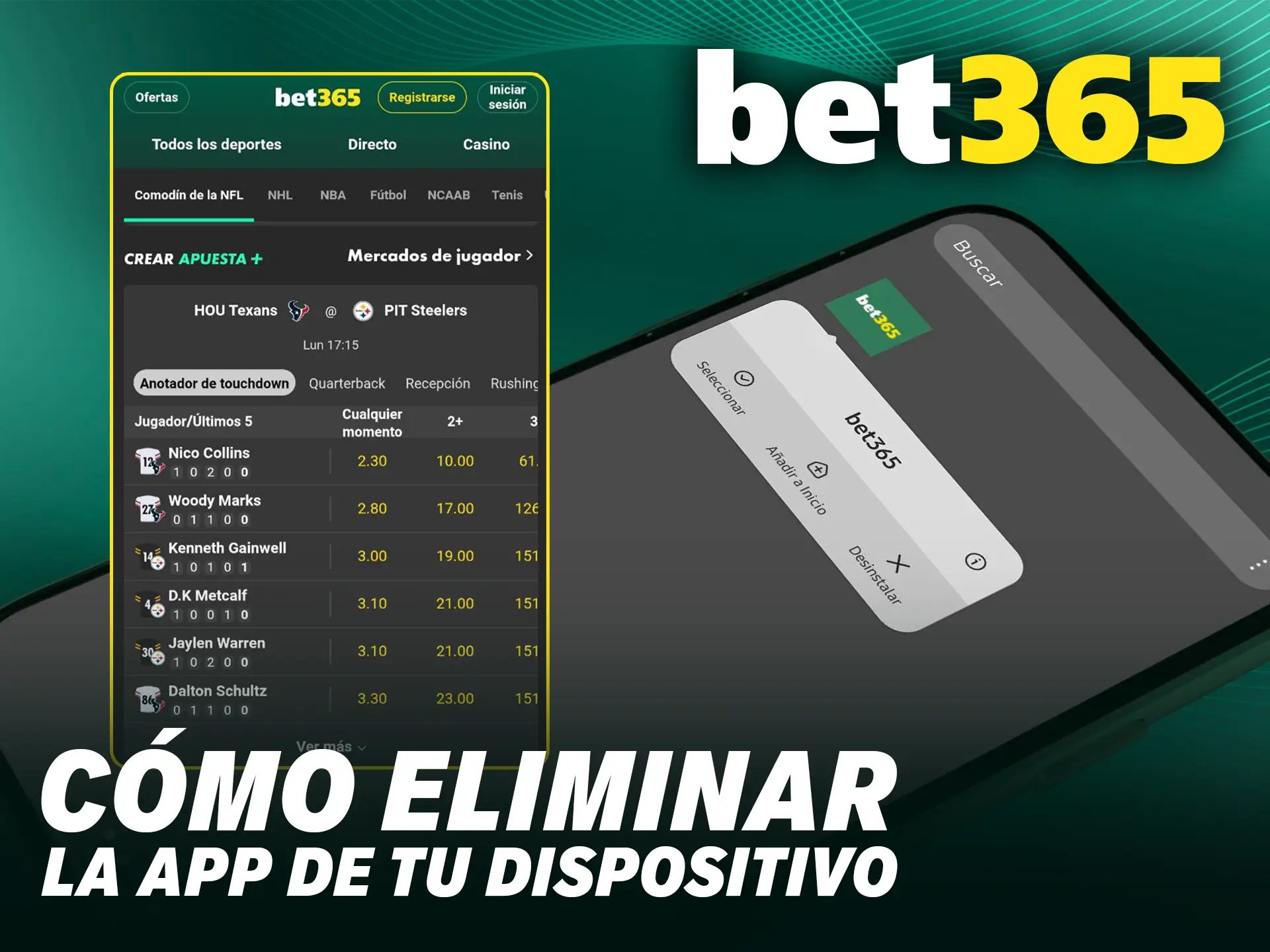 Conoce cómo eliminar la app de Bet365 de tu dispositivo de manera correcta y segura.