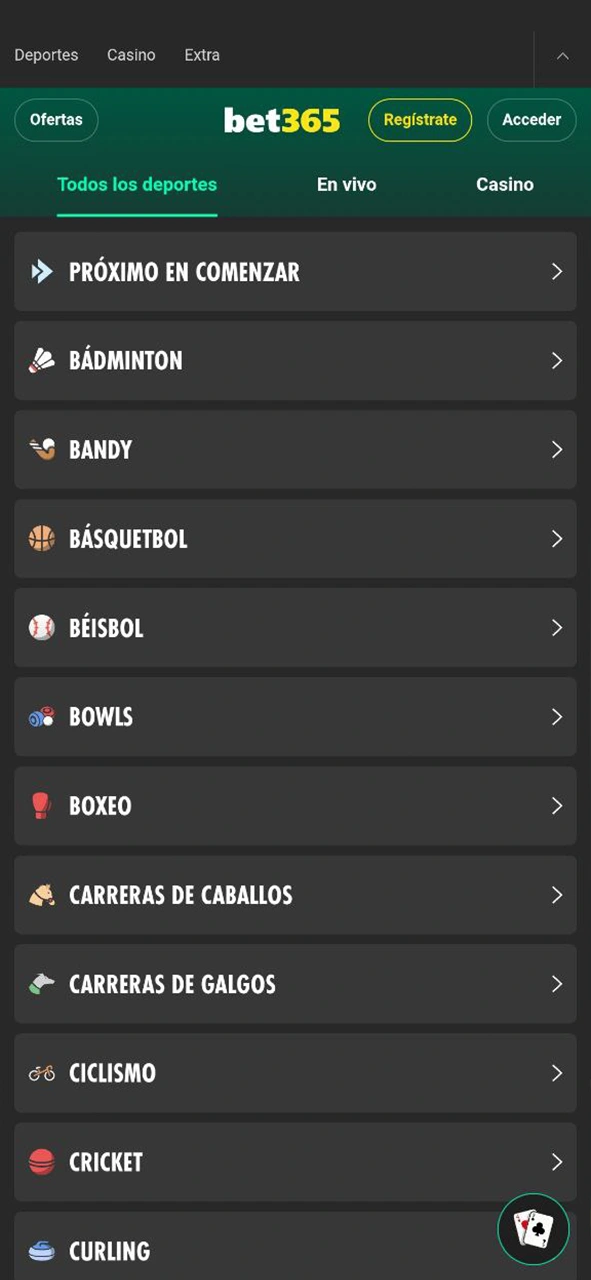 Descubre la interfaz y experiencia visual de la app deportes y encuentra tus ligas en Bet365.