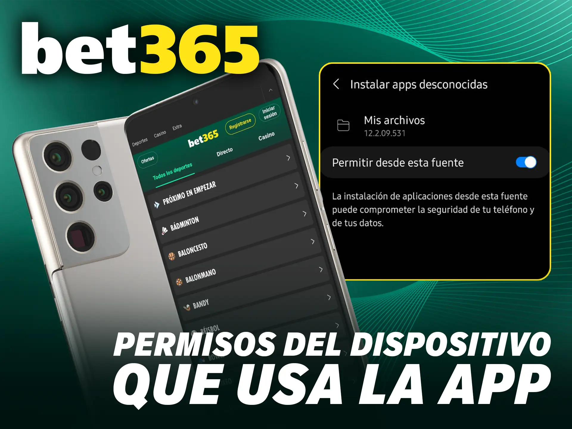 Revisa los permisos del dispositivo que usa la app de Bet365 para funcionar de manera óptima.
