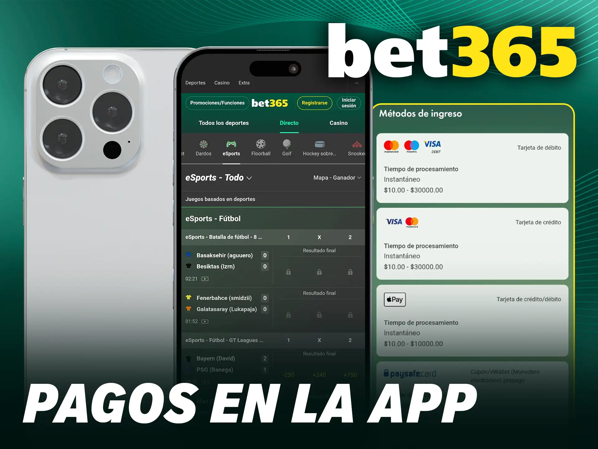 Gestiona tus pagos en la app de Bet365 para usuarios de Chile con métodos locales seguros.