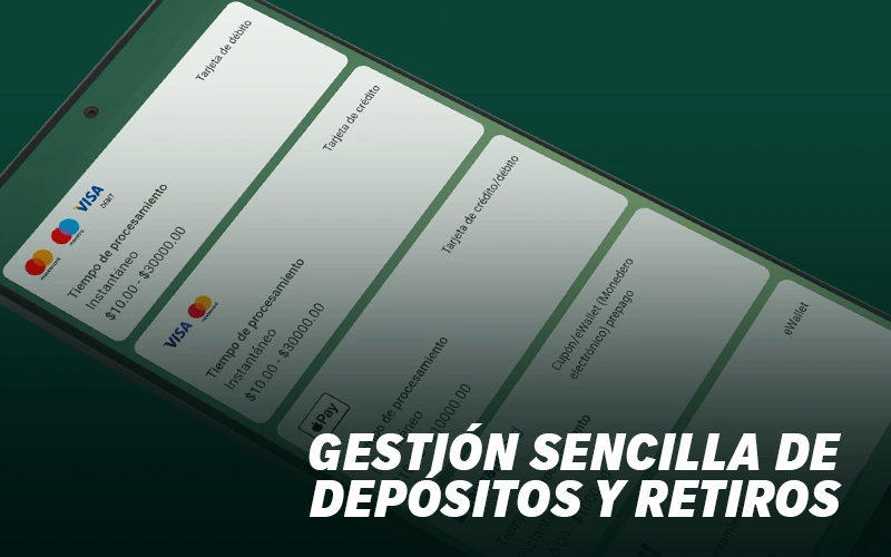 Realiza una gestión sencilla de depósitos y retiros desde la app de Bet365 en cualquier momento.