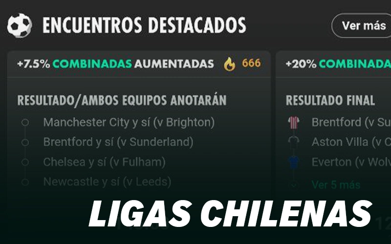 Disfruta de los beneficios de Bet365 con ligas chilenas siempre a mano para tus apuestas.