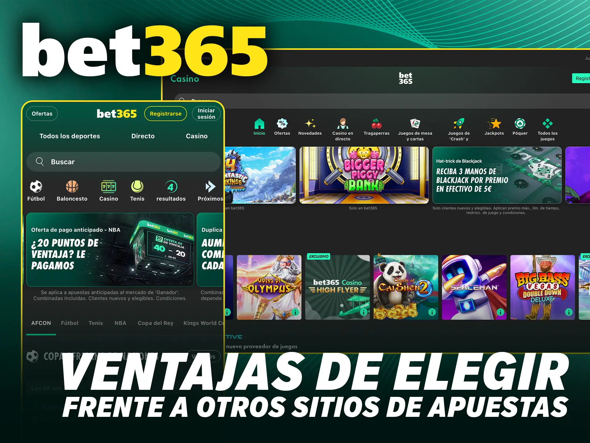 Conoce las ventajas de elegir Bet365 frente a otros sitios de apuestas y gana con el líder.