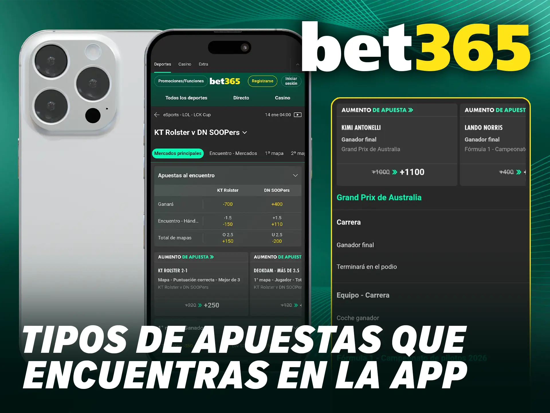 Conoce los tipos de apuestas que encuentras en la app Bet365 y diversifica tus estrategias.