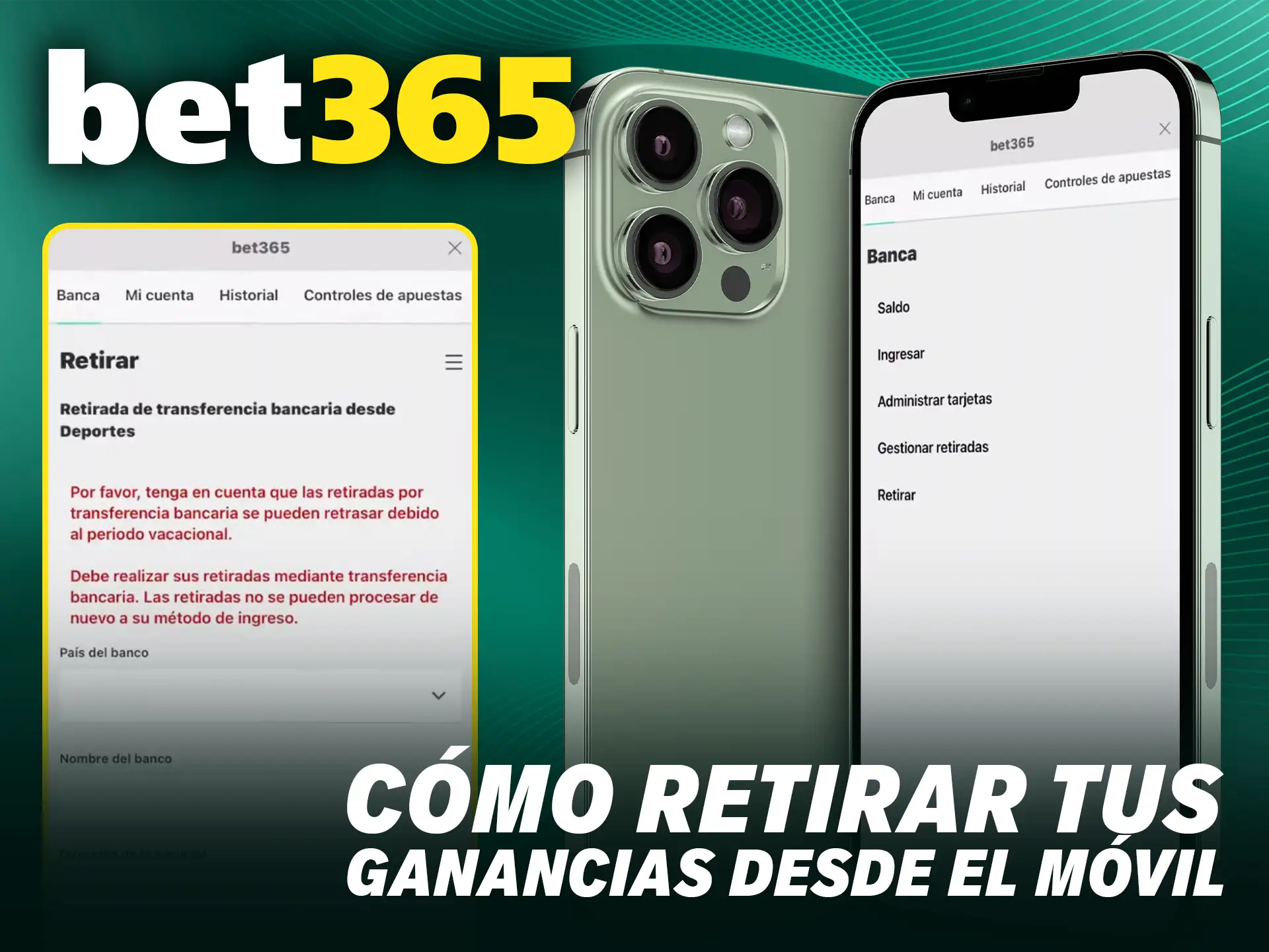 Descubre cómo retirar tus ganancias en Bet365 desde el móvil de forma rápida y sencilla.