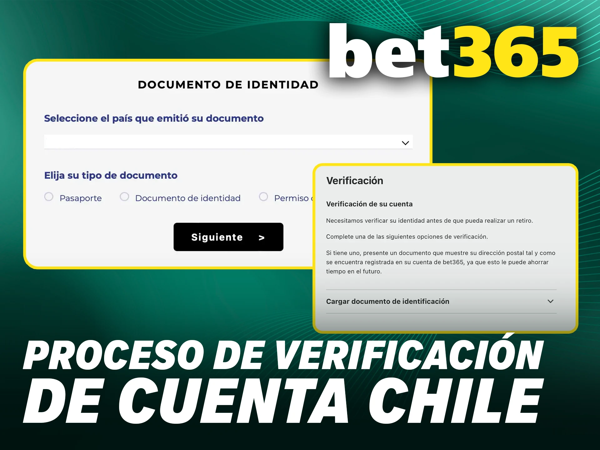 Sigue el proceso de verificación de cuenta en Bet365 Chile para habilitar tus retiros de dinero.