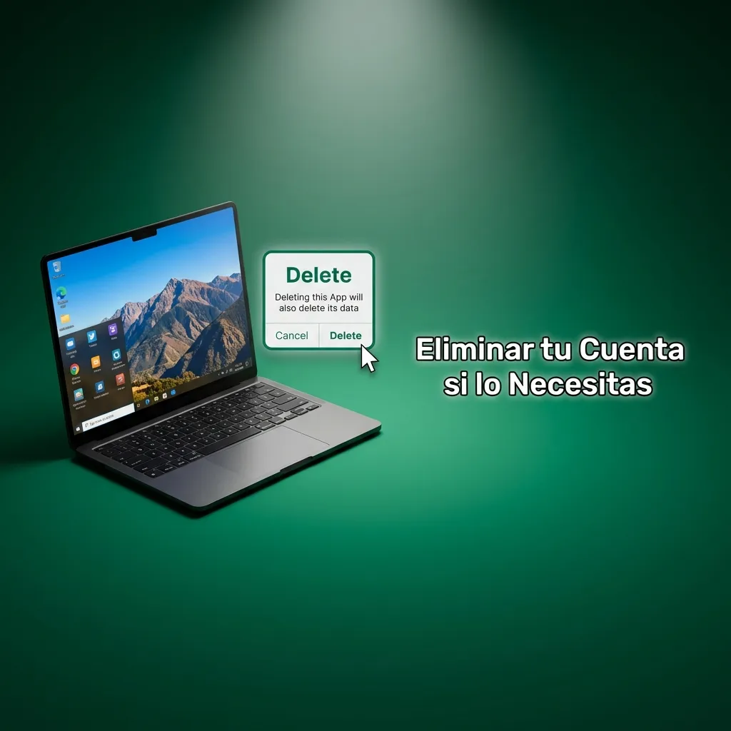 Usuario cerrando cuenta en plataforma de juego desde configuración de perfil en pantalla