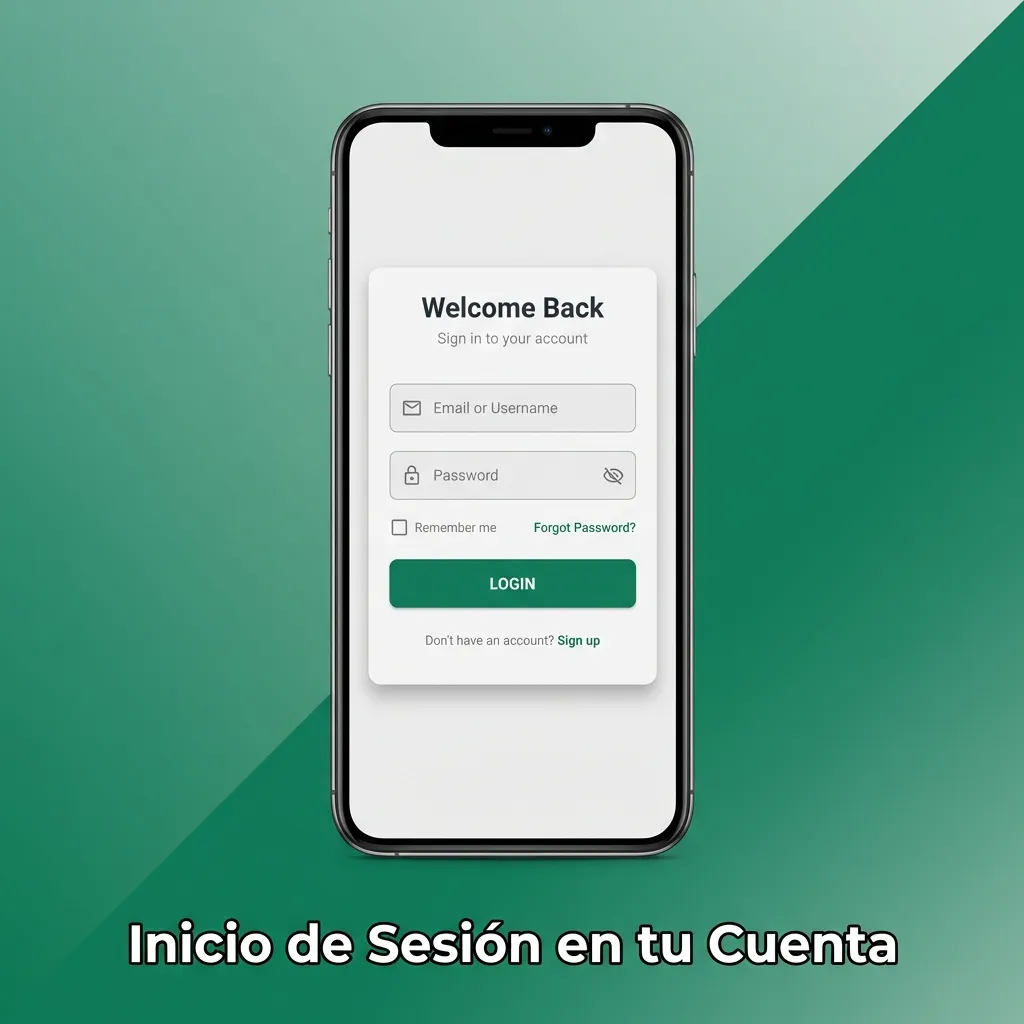 Pantalla de inicio de sesión mostrando campos de usuario y contraseña para acceder a cuenta de apuestas