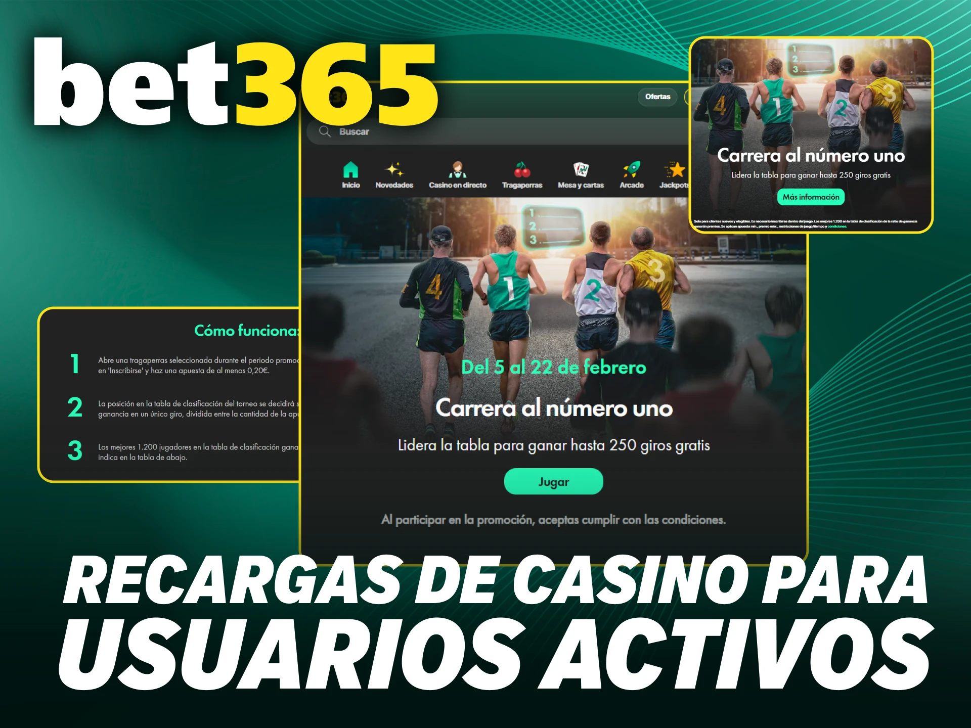 Aprovecha el bono de casino para recargas constantes en Bet365 Chile.