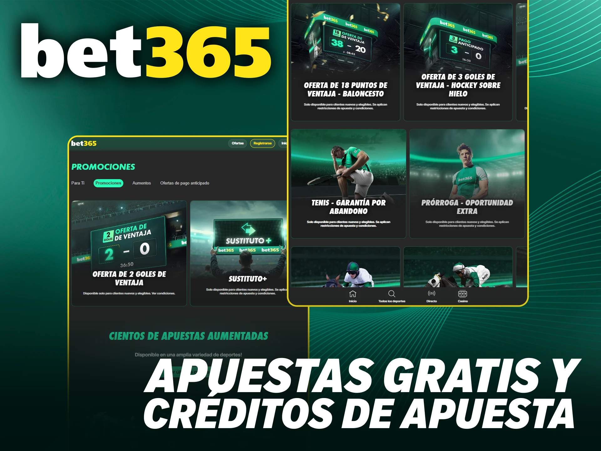 Realiza jugadas gratuitas con el bono de apuestas deportivas en Bet365 Chile.