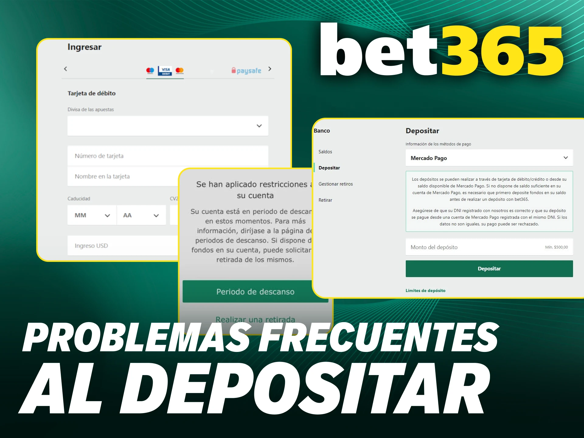 Resuelve cualquier inconveniente con tu depósito en Bet365 de forma rápida.
