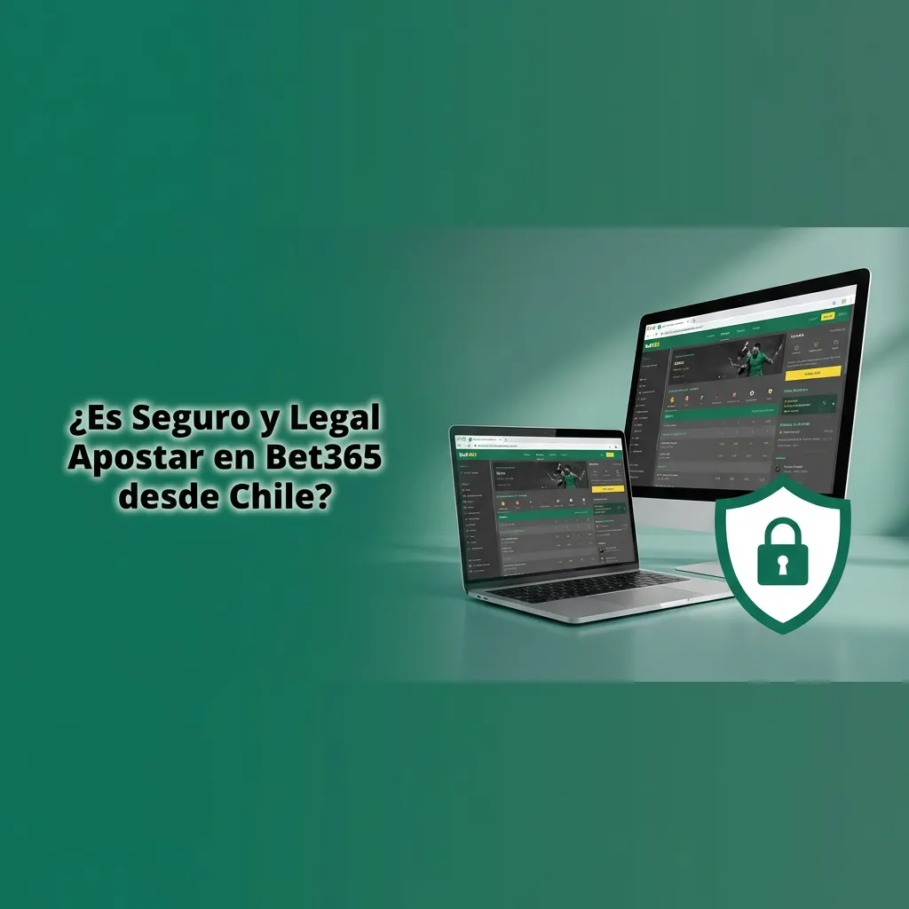 Bet365 logo with security icons showing SSL encryption, UK gaming license, and safe gambling certifications for Chile