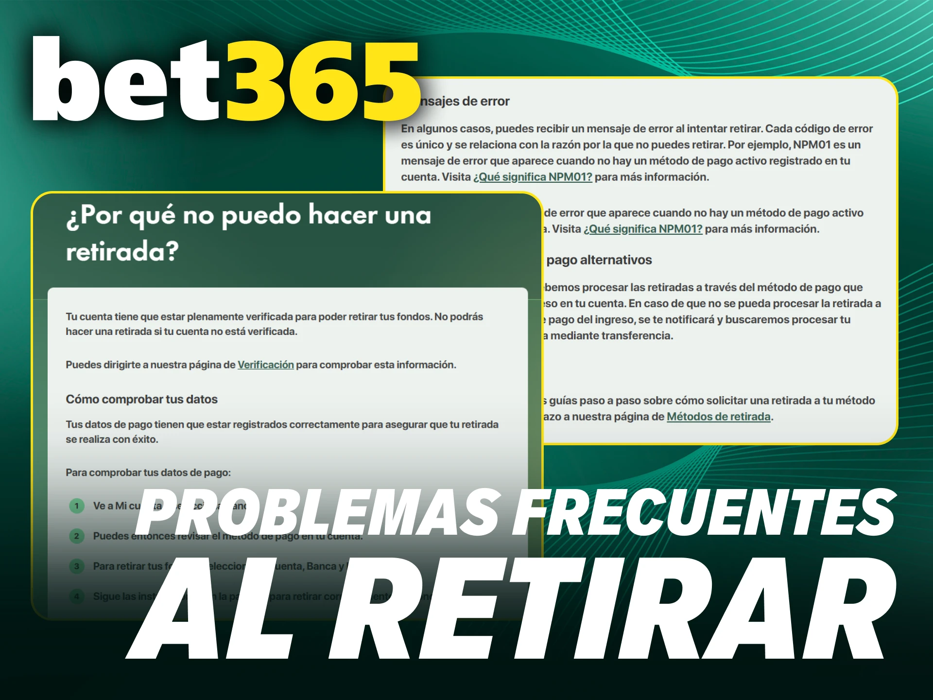 Soluciona cualquier inconveniente técnico al procesar un retiro en Bet365.